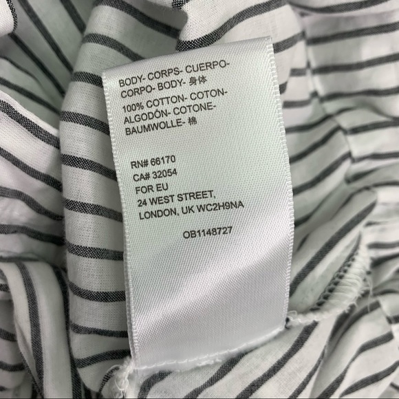 Urban Outfitters Crop Top Stripe XS Short Sleeve Cotton Button Front Collar - Picture 9 of 11